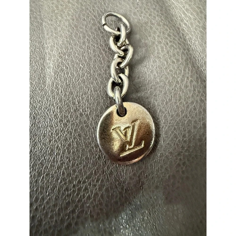 Louis Vuitton Silver Tone Round LV Monogram Bag Charm Zipper Pull Replacement